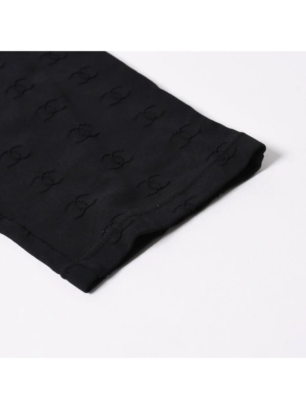 Chanel Camisole Jumpsuit CC Logo Nylon Spandex Black 40